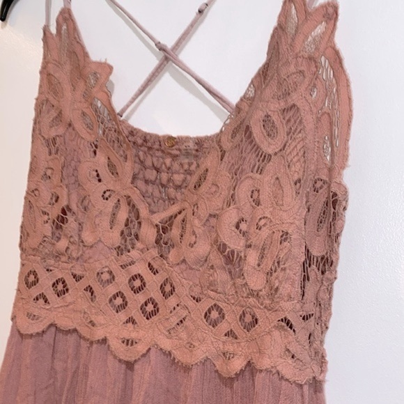 Free people one Adella Dusty Rose Lacy dress size medium - Picture 8 of 12